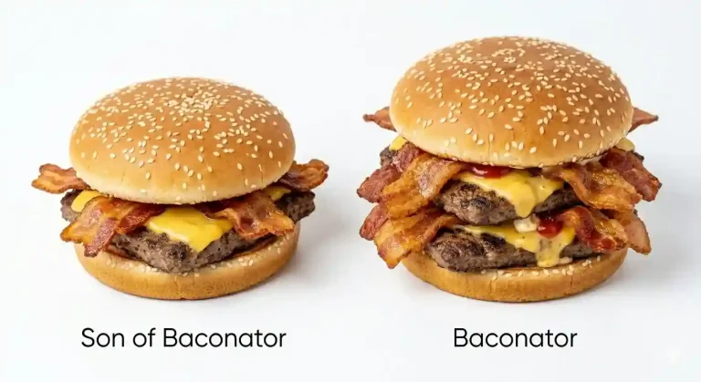 Son of Baconator Price at Wendy's - Calories and Full Guide (2026) 2 Son of Baconator vs Baconator size comparison