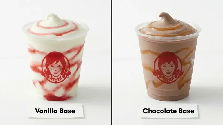Wendy's Frosty Flavors: Every Current Option and How to Choose (April 2026) 2 Wendy's Frosty Swirl shown in vanilla base vs chocolate base