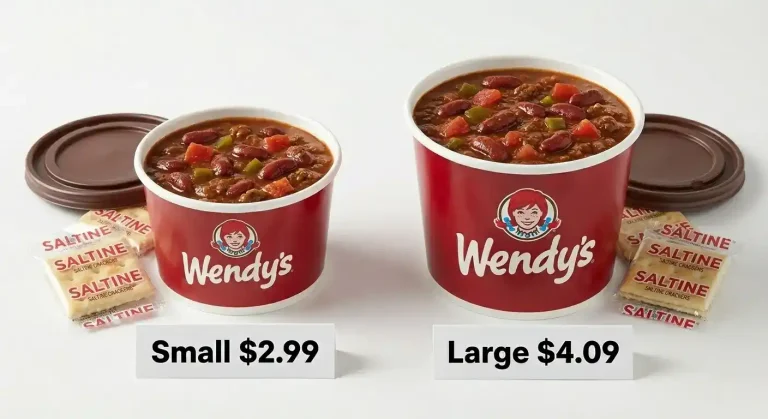 Wendy's Chili Price, Calories, and Nutrition Guide (2026) 1 Wendy's chili price, small and large chili side by side with price