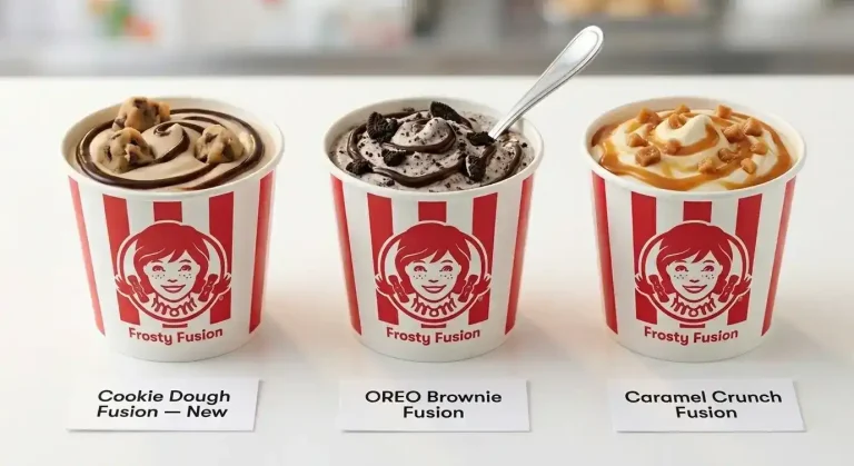 Wendy's Cookie Dough Frosty Fusion: Taste, Calories and Price (2026) 3 Wendy's three Frosty Fusions comparison